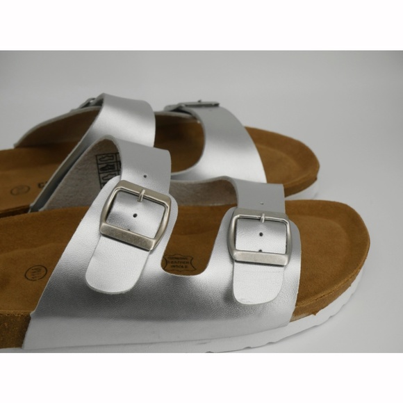 Silver Cushionaire  cork footbed sandals Women's Size: 11M - Picture 9 of 11